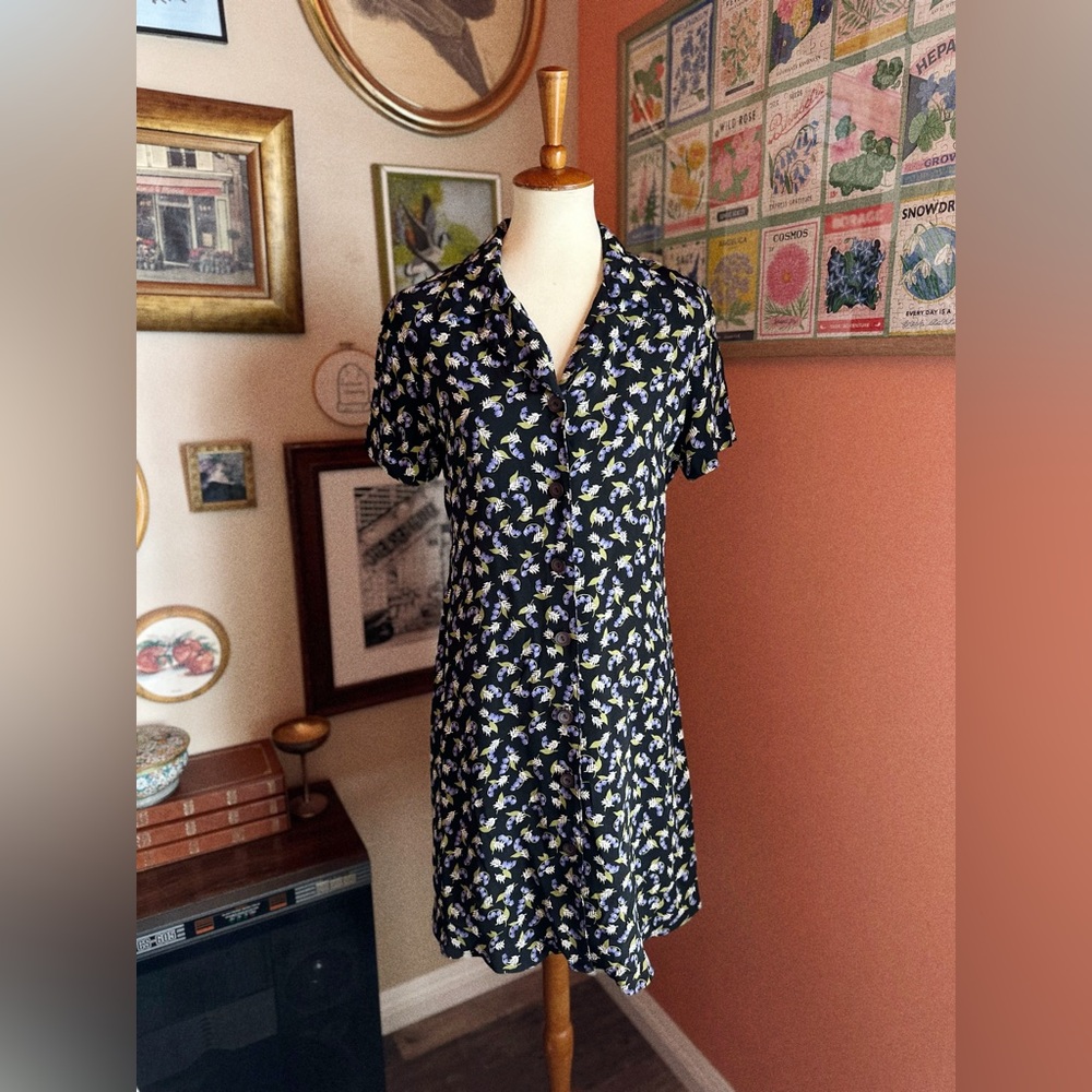 Vintage Carole Little Button-Down Floral Dress
